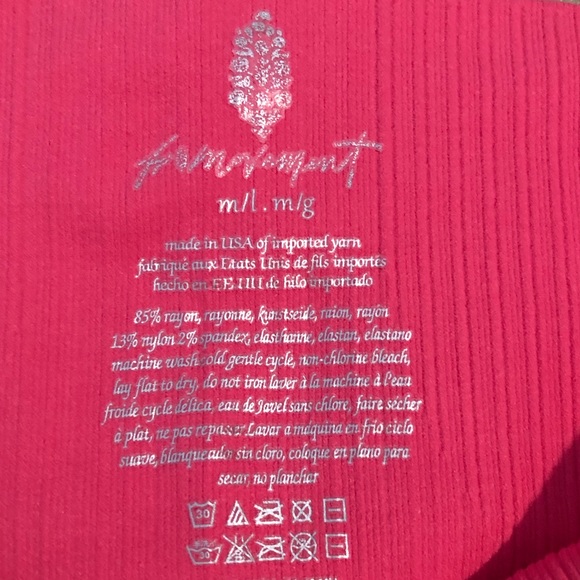 Free People High Rise 7/8 Good Karma Leggings In Electric Peony. NWOT! Various - Picture 7 of 8